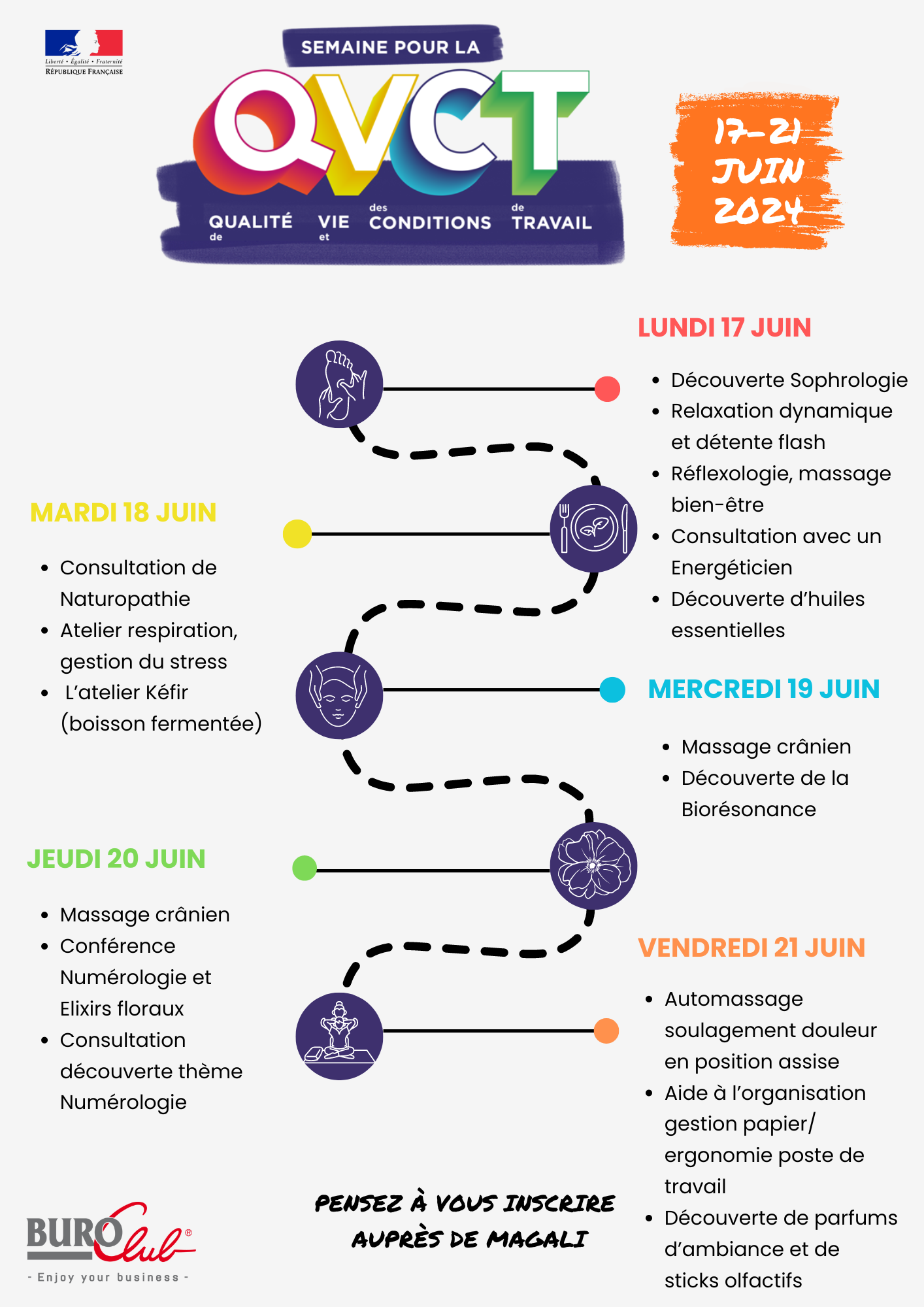 affiche bureau club semaine bien être